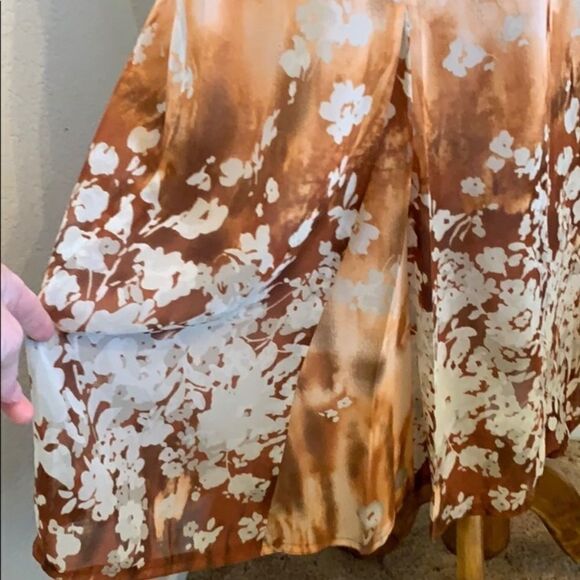 Ombre Floral Neutral Tone A Line Skirt Size 4 A16 - Picture 4 of 8